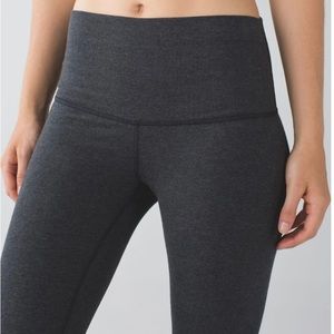 Lululemon gray practice cotton wunder under high rise waist cropped crop legging